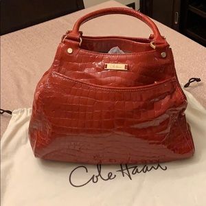 Cole Haan Patent Leather Handbag & Cosmetic Case